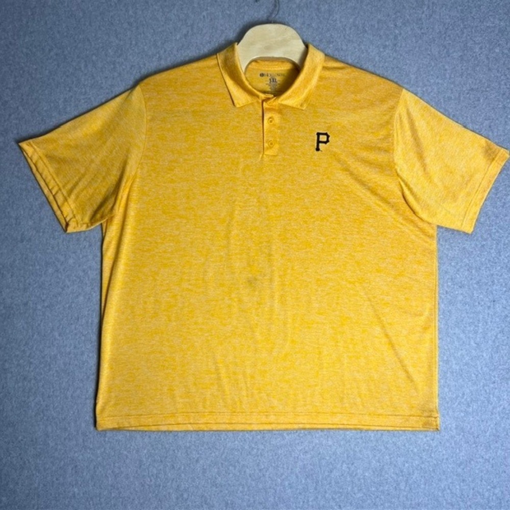 Holloway Men's Yellow Pittsburgh Pirates‎ Baseball Polo Shirt Size 3XL
